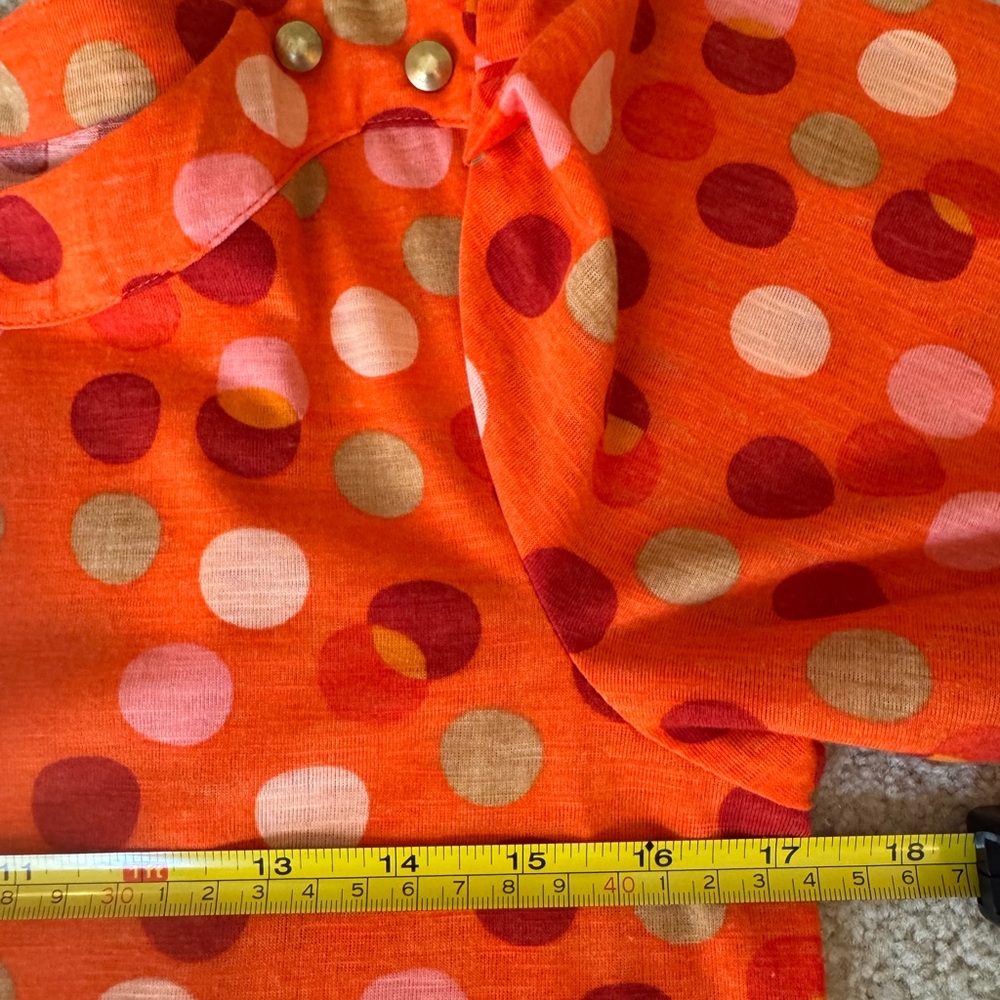 New Directions Orange With Colorful Polka Dot Blouse - Picture 9 of 11